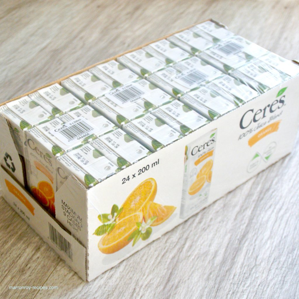 コストコで買えるパックジュースの代表 セレス 100 ジュースブレンド オレンジ 息子達に残すレシピノート